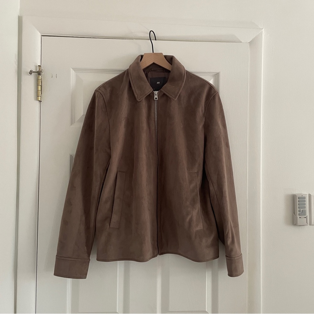 H&M Brown Faux Suede Zip Jacket